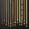 Wholesale High quality 925 Silver 18K 14K Chain Necklace Jewelry HipHop Colar Cuban Cadena Kolye Gold Plated Chain For Women Men