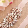 Belts JLZXSY Vintage Crystal Pearl Bridal Sashes For Bride Bridesmaids Dresses Rose Gold Rhinestone Wedding Dress