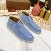 Best Selling Luxury Designer LP Loafers Shoes Loro Open Walk Suede Pianas Shoes Ankle Boots Fashion Women Slip on Men's Walking Flats Short Boot 545