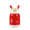 Mugs 380ml Double-layer Heat Insulation Glass Cup Creative Elk Water Coffee Cups Mug Tumbler Drinkware Christmas Gift