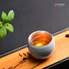 Copos de vinho 999 prata cerâmica teacup pin ming cup kungfu teaware inserção única mestre ruyao geyao chá 231216