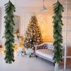 Dekorativa blommor Faux Pine Garland för vintergrön ytterdörr Julkrans Festly Celebration Room Ornaments fönsterväggar