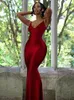 Casual Dresses Spaghetti Strap Sexy Mermaid Cocktail Chic Deep V Neck Sleeveless Evening Dress Gorgeous Midnight Party Clubing Vestido