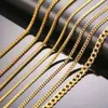 Wholesale High quality 925 Silver 18K 14K Chain Necklace Jewelry HipHop Colar Cuban Cadena Kolye Gold Plated Chain For Women Men