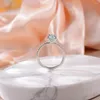Klusterringar Förlovningsring för kvinnor 925 Sterling Silver Band 1,5CT Lab Diamond Solitaire Colored Moissanite D Color Pear Cut Smycken