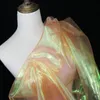 Table Cloth 150cm 100cm designer escent Fabrics Colorful Shiny Gauze Fabric Stage Wedding Decor Voile Transparent Holographic 231216