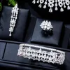 Necklace Earrings Set Soramoore Luxury Gorgeous Shiny 4PCS Jewelry Women Wedding Sparkly Bridal Engagement High Quality
