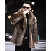 Manteau en fausse fourrure pour hommes, vison, longueur moyenne, épais pour garder au chaud en hiver, 231216