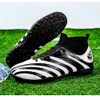 Zapatos de fútbol cómodos para niños, botas de fútbol AG TF estilo cebra para jóvenes, mujeres y hombres