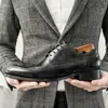 Dress Shoes Italian Mens Brogues Luxury Genuine Leather Designer Handmade Fashion Elegant Man Wedding Business Social
