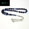 Azul luminoso Tasbih resina muçulmana Rosário Tudo é novo misbaha Eid Ramadan Presente islâmico masbaha 33 contas de oração pulseira Y20072716