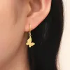 Hoop Huggie Kawaii carino farfalla in metallo orecchini pendenti per le donne moda oro argento colore orecchio gioielli311T