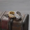 10mm Hip Hop 2 rangées CZ pierre Bling glacé rond chaîne cubaine bagues pour hommes rappeur anneau bijoux or argent Color250J