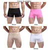 Cuecas de seda gelo briefs homens boxers troncos estiramento roupa interior baixa ascensão shorts u convexo bolsa calcinha ver através de lingerie