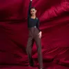 Stage Wear Donna Vita alta Pantaloni da ballo da sala Pantaloni latini Abiti da ballo moderni femminili Costume da pratica SL9365