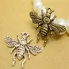 Items100pcs lot Alloy Bee bronze or silver Plated Charms Pendant Fit Jewelry DIY 25 24MM245l