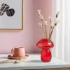 Vases 4 PCS Fleur de papuille en verre aux champignons de style nordique pour le salon du bureau à domicile Déco