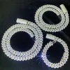 Mode Iced Miami Cubaanse ketting Vvs Moissanite Hip Hop Sieraden 8 mm 10 mm aangepaste ketting