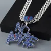 Collane con ciondolo Hip Hop Iced Out Bling Crystal Catene cubane NO LOVE Pendenti di collana per uomini e donne Gioielli con dichiarazione di cuore spezzato 231216