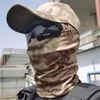 Kawałki rowerowe maski taktyczne wojskowe kapelusz kapelusz letni przeciwsłoneczny armia kamuflaż baseball czapki na zewnątrz jazda na rybołówstwo rybackie maska ​​na maseka Balaclava 231216