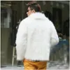 Men's Fur Faux Homme Jacket Leather Men White Black Fashion Coat Lapel Casual Slim Jaqueta Motoqueiro 231216