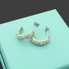 Vintage Designer Gold Cross Full Diamond Necklace Luxury Earring Set Styling Original Fashion Classic Armband Women's Jewelr338b