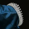 Hair Clips Bride Crown Head Plating Eda Crystal Accessories Women Wedding CZ Tiara