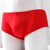 Cuecas masculinas de seda gelo boxer shorts roupa interior verão cintura baixa pequeno canto plano respirável sexy quatro