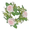 Anneau de bougie de fleurs décoratives, couronne artificielle, diamètre extérieur 8 pouces, Boho pour