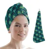 Towel Peacock Feather Cyan Microfiber Hair Bath Towels For Adults Home Bathroom Turban Drying