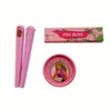 1set, New Pink Smoking Set - 1 Grinder+ 2 Storage Tubes+1 Booklet Slow Burning Rolling Paper, Portable Smoking Tools Set, For Home Outdoor Travel, Gift For Friend