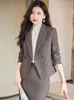 Two Piece Dress Winter Solid Woolen Businesss Slim Formal Office Lady Blazer Tops Zipper Midi Split Skirt Women 2pcs Sets Elegant Quality