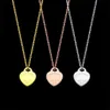 NecklaceSgold Tiffancy Designer Heart Necklace Rose Gold Valentine Dayギフトジュエリーwithbox