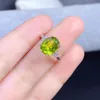 Clusterringen Natuurlijke Peridot 925 zilveren ring voor dagelijks gebruik 8 mm 10 mm VVS-kwaliteit 3ct Sieraden met 3 lagen 18K goudplating Blijf stralen