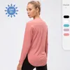 LU Yoga Koszula z długimi rękawami UPF50 Krotek przeciwsłoneczna Sportswear Sporless Long Sleeve Sport T-shirt joga joga