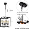 Pendant Lamps 4-Light Farmhouse Chandelier Industrial Lighting Adjustable Height Metal Cage E26 Hanging Lights (Bulb Not Included)