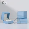 Jewelry Boxes Oirlv Fashion Blue Leather Jewelry Organizer Wedding Ring Box Pendant Bracelet Necklace Storage Case Gift Packaging Display Box 231216