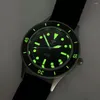 Wristwatches 20atm Diver Tandorio 40mm الياقوت الزجاج NH35A الرجعية الميكانيكية الميكانيكية مشاهدة خمسين فتهات مضيئة 120 نقرات الإطار