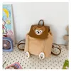 Children cartoon plush backpacks boys girls drawstring double shoulder bag fashion kids travel casual backpacks Z6106