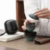 Wine Glasses Portable Outdoor Travel Tea Set Ceramic Porcelain Kung Fu Teaset Teaware Gaiwan Antiscalding 1 Pot 2 Cups Teapot Infuser 231216