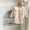 Ensembles de vêtements 2024 Vêtements pour bébés Pull tricoté ou combinaison Printemps Sweet Cherry Pattern Girl's Manteau Escalade