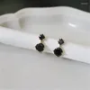 Stud Earrings Neixiu 925 Sterling Silver Cute Geometric Black Cz Fashion Punk Studs Ear For Women Jewelry Gift Wholesale