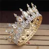 Crystal vintage Royal Queen King Tiaras and Crowns Mężczyźni Kobiety Pageant Prom Diodem Ozdoby Weddne Akcesoria do włosów Y1130274A