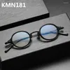 Montature per occhiali da sole Retro montature per occhiali rotondi piccoli in acetato di titanio montature per uomo donna occhiali da vista occhiali da vista luce blu Gafa fatti a mano giapponese
