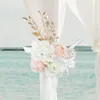 Flores decorativas Arco de casamento Tiebacks Tiebacks Garden Artificial Rose Floral Swag for Cerimony Party Church