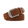 Belts Men Women Automatic Fashion Nylon Pin Buckle Belt Fans Canvas Leather Elastic Stretch Metal