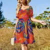 Casual Dresses Abstract Colorful Acrylic Portrait Over Poured Paint Focus Sleeveless Dress Bridesmaid Woman Festival Outfit Women