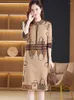 Pulls pour femmes Femmes Mode Imprimer Tricoté Kawaii Pulls Automne Hiver Épais Chaud Pull Robe 2023 Coréen Vintage Élégant Bodycon