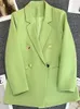 Ternos femininos doce verde terno blazers casaco para mulheres primavera outono coreano moda casacos internet celebridade pequeno casual blazer roupas