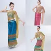 Ethnic Clothing 2023 Summer Thailand Traditional Festival National Thai Style Pography Women 3pcs Travel Suits Dance Wear Dress Set